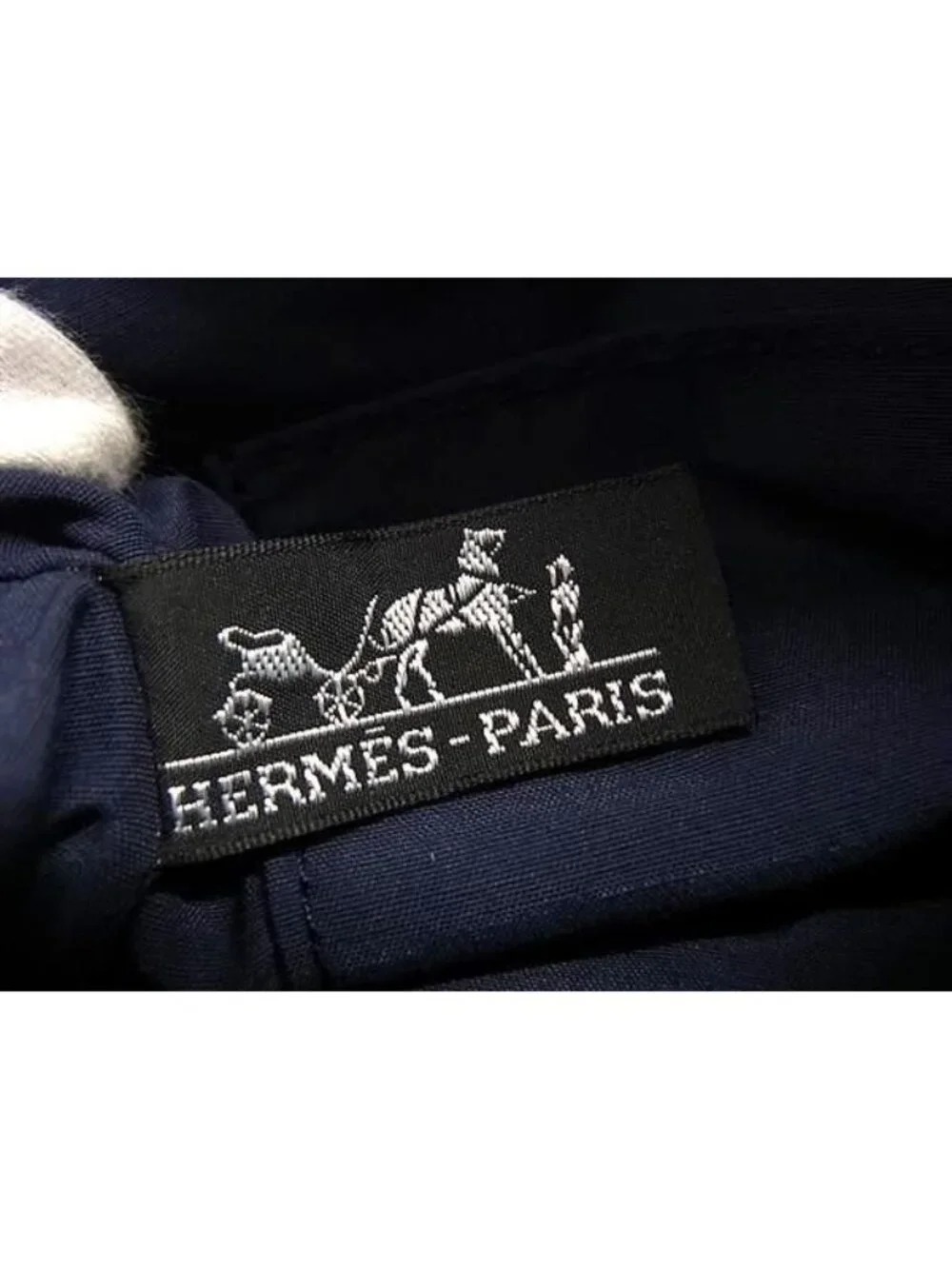 Hermes Pouch Bolide 25 Navy Canvas Makeup Gold